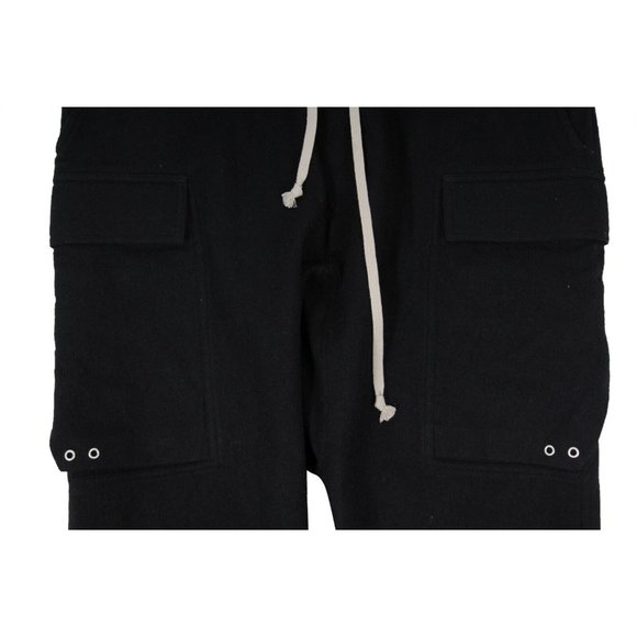 Rick Owens Mens Drop Crotch Cargo Pants Size 48 Black Wool Blend FW21 Gethsemane - Picture 3 of 9